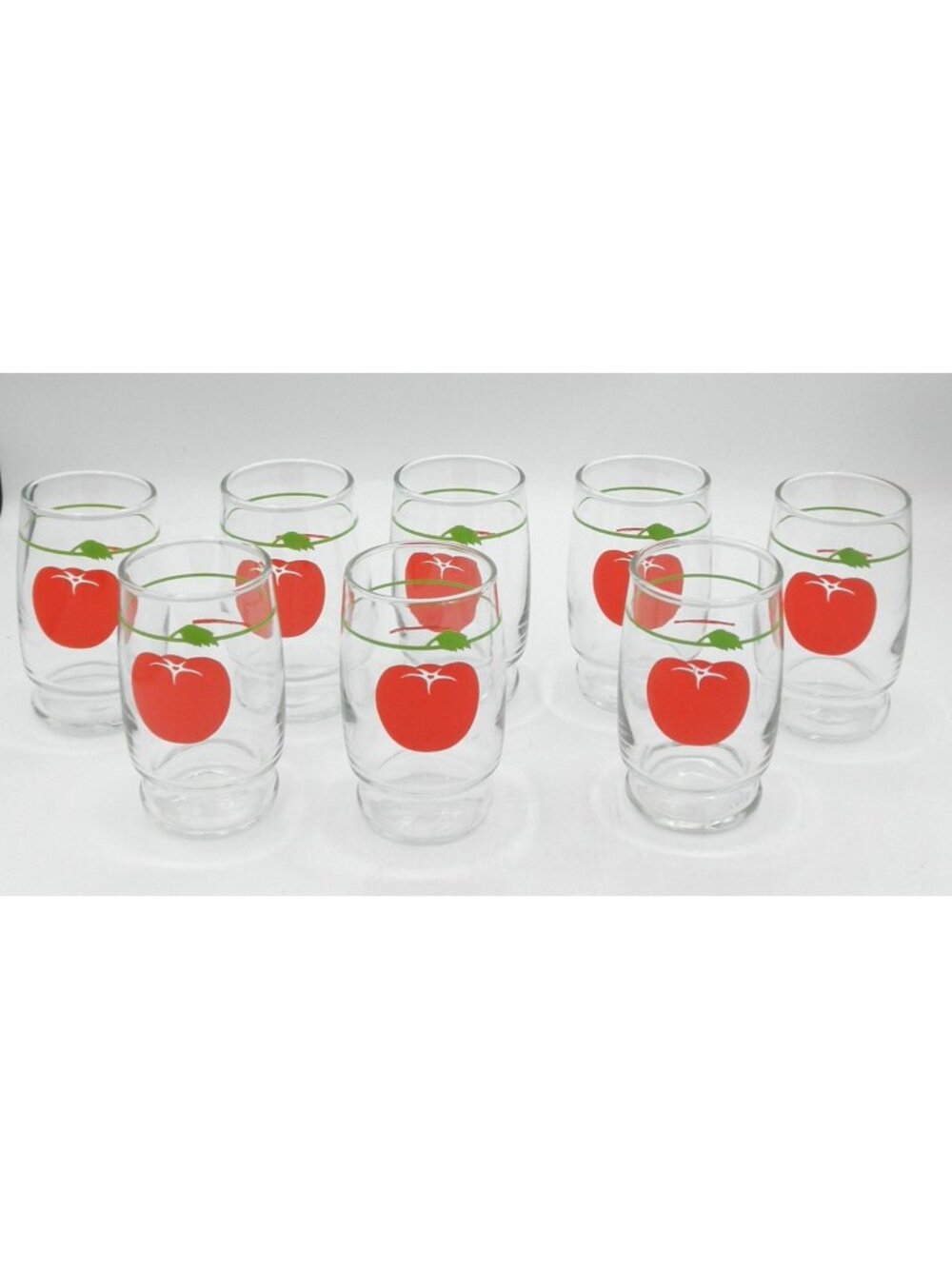 VTG Tomato Juice Glass Set of 8 Vintage 1950's 6 Ounce Capacity Marked K-LOR